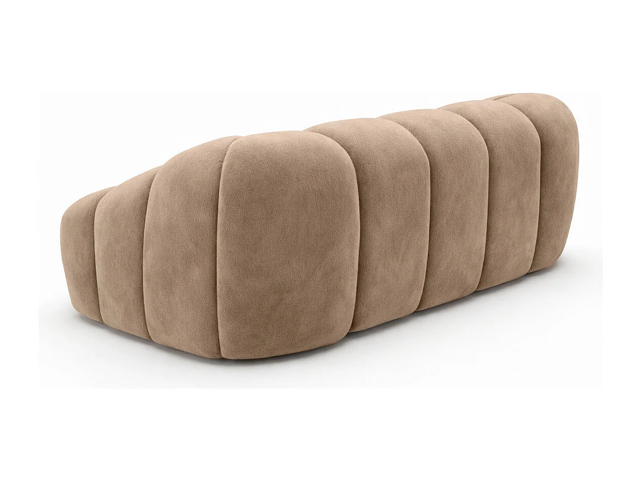 Divano modulare 2 posti, tessuto velluto Bluvel, latte, CROISSANT