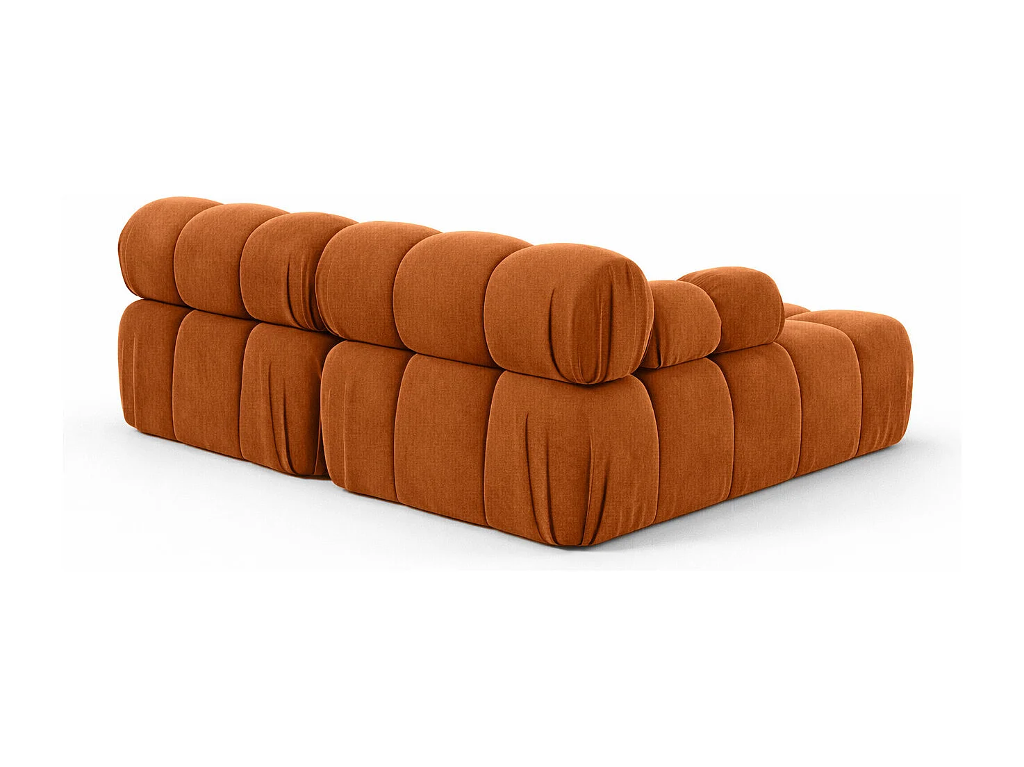 Canapé d’angle en L Mini II modulaire, velours Salvador, Marron, Gauche, Selia