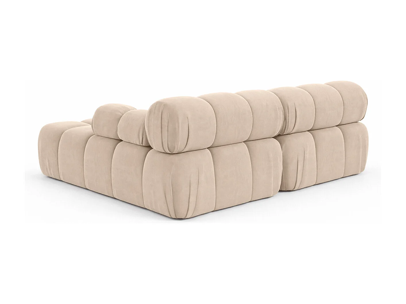 Canapé d’angle en L Mini II modulaire, velours Salvador, Beige, Droite, Selia