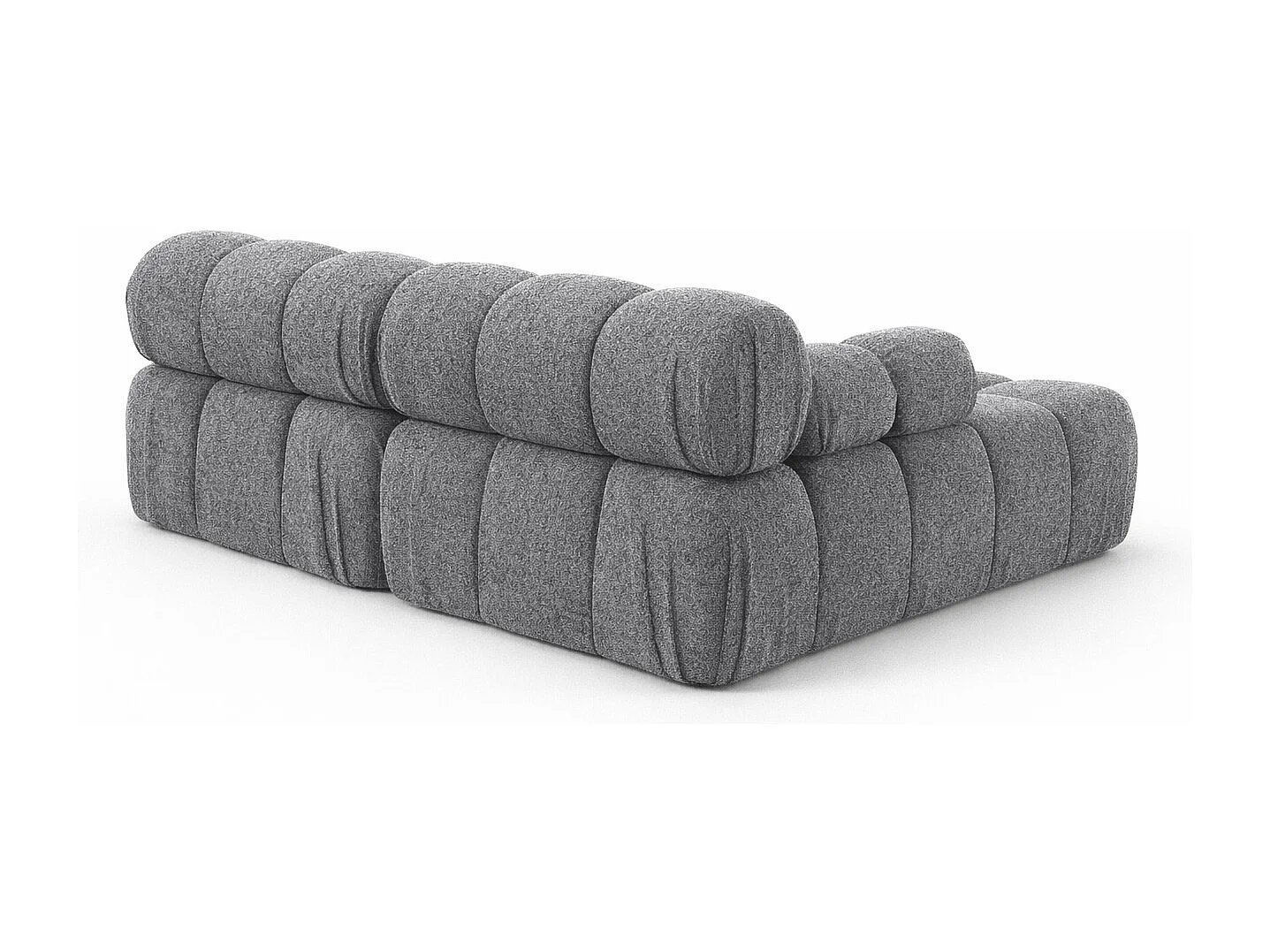 Canapé d’angle en L Mini II modulaire, tissu bouclé Abriamo, Gris foncé, Gauche, Selia