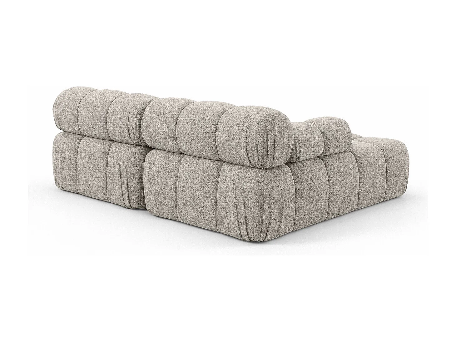 Canapé d’angle en L Mini II modulaire, tissu bouclé Abriamo, Beige, Gauche, Selia