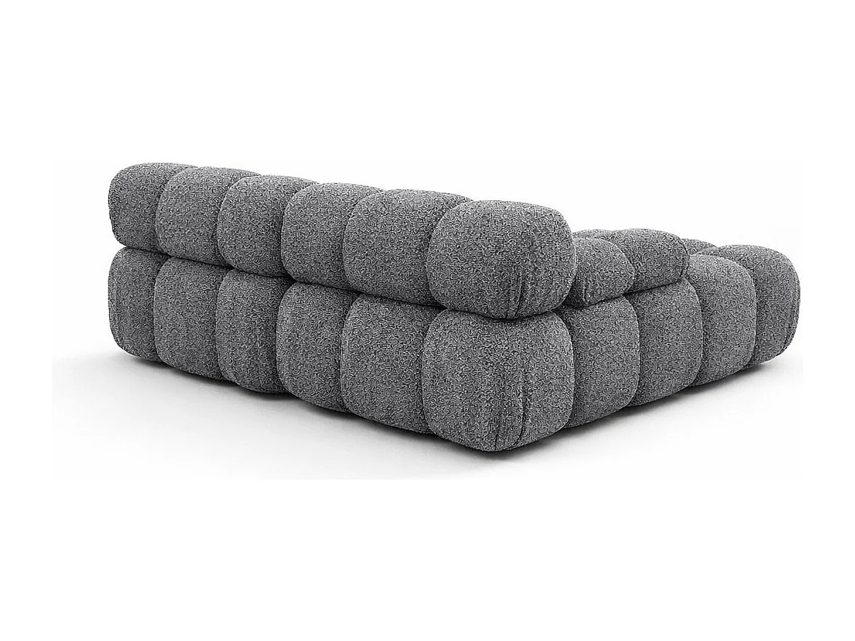 Canapé d’angle L mini modulaire, tissu bouclé Abriamo, Gris foncé, Droite, Selia