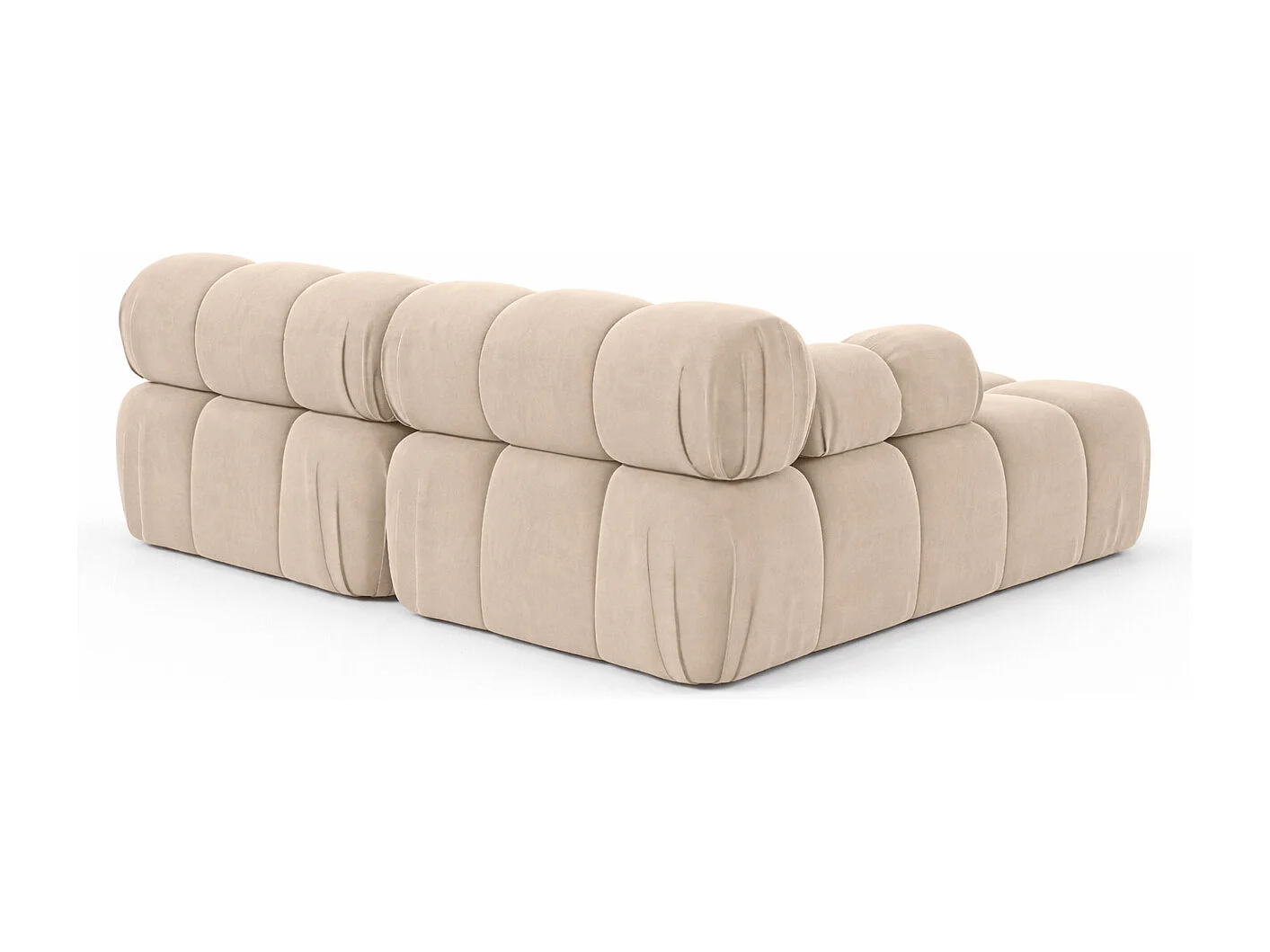 Canapé d’angle en L Mini II modulaire, velours Salvador, Beige, Gauche, Selia