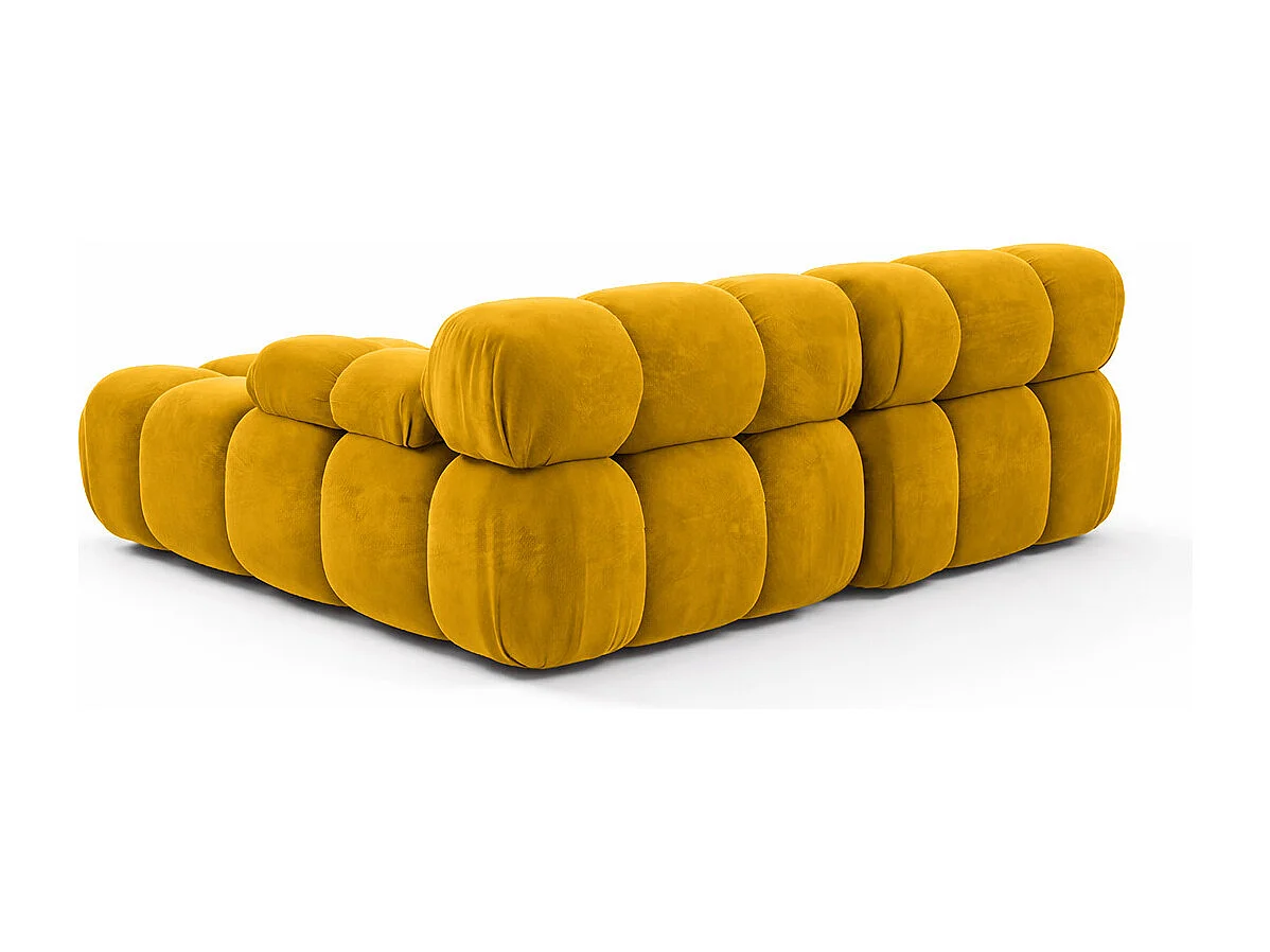 Canapé d’angle L mini modulaire, velours Salvador, Jaune, Gauche, Selia
