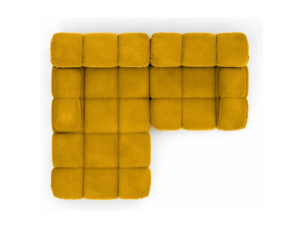 Canapé d’angle L mini modulaire, velours Salvador, Jaune, Gauche, Selia
