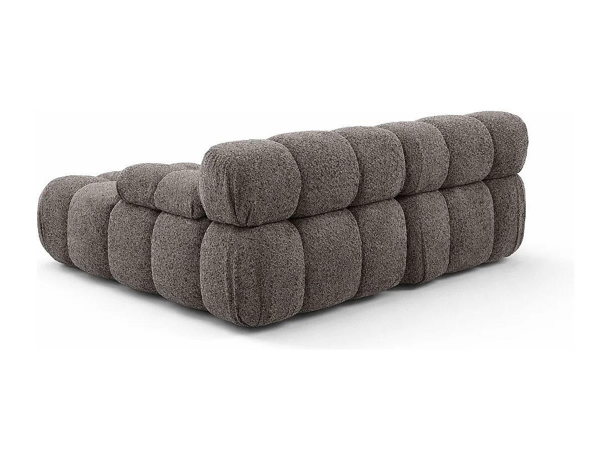 Canapé d’angle L mini modulaire, tissu bouclé Abriamo, Marron, Gauche, Selia