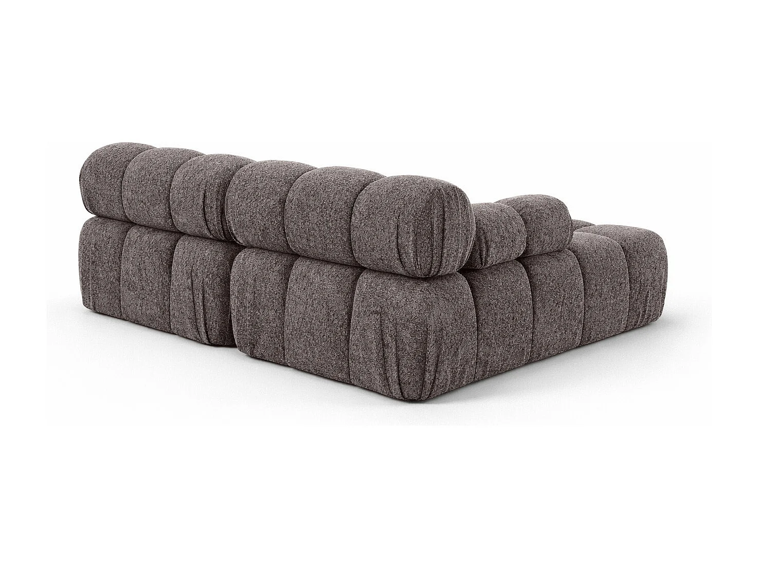 Canapé d’angle en L Mini II modulaire, tissu bouclé Abriamo, Marron, Gauche, Selia