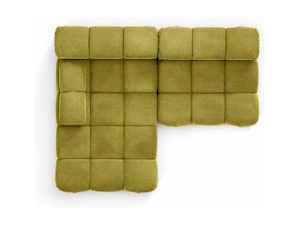 Canapé d’angle en L Mini II modulaire, velours Salvador, Olive, Gauche, Selia