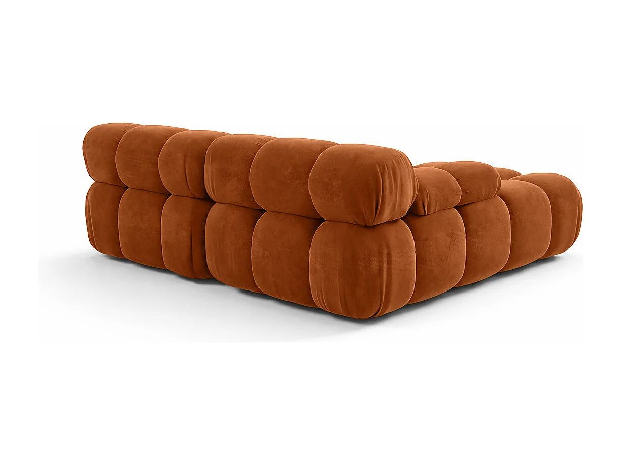 Canapé d’angle L mini modulaire, velours Salvador, Marron foncé, Droite, Selia