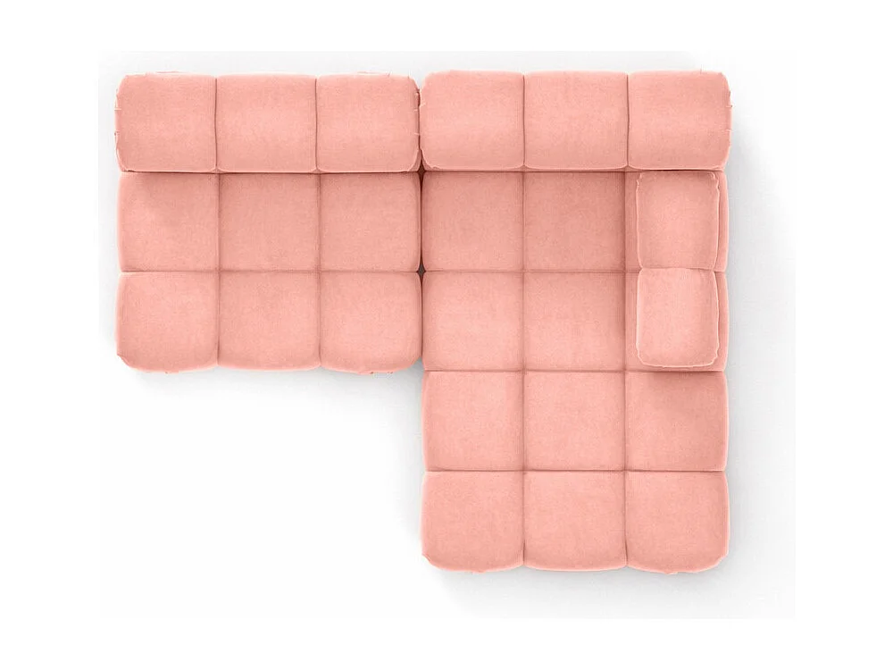 Canapé d’angle en L Mini II modulaire, velours Salvador, Rose, Droite, Selia