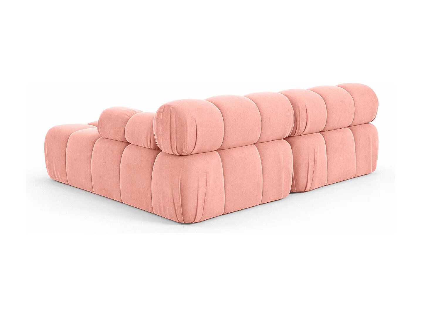 Canapé d’angle en L Mini II modulaire, velours Salvador, Rose, Droite, Selia