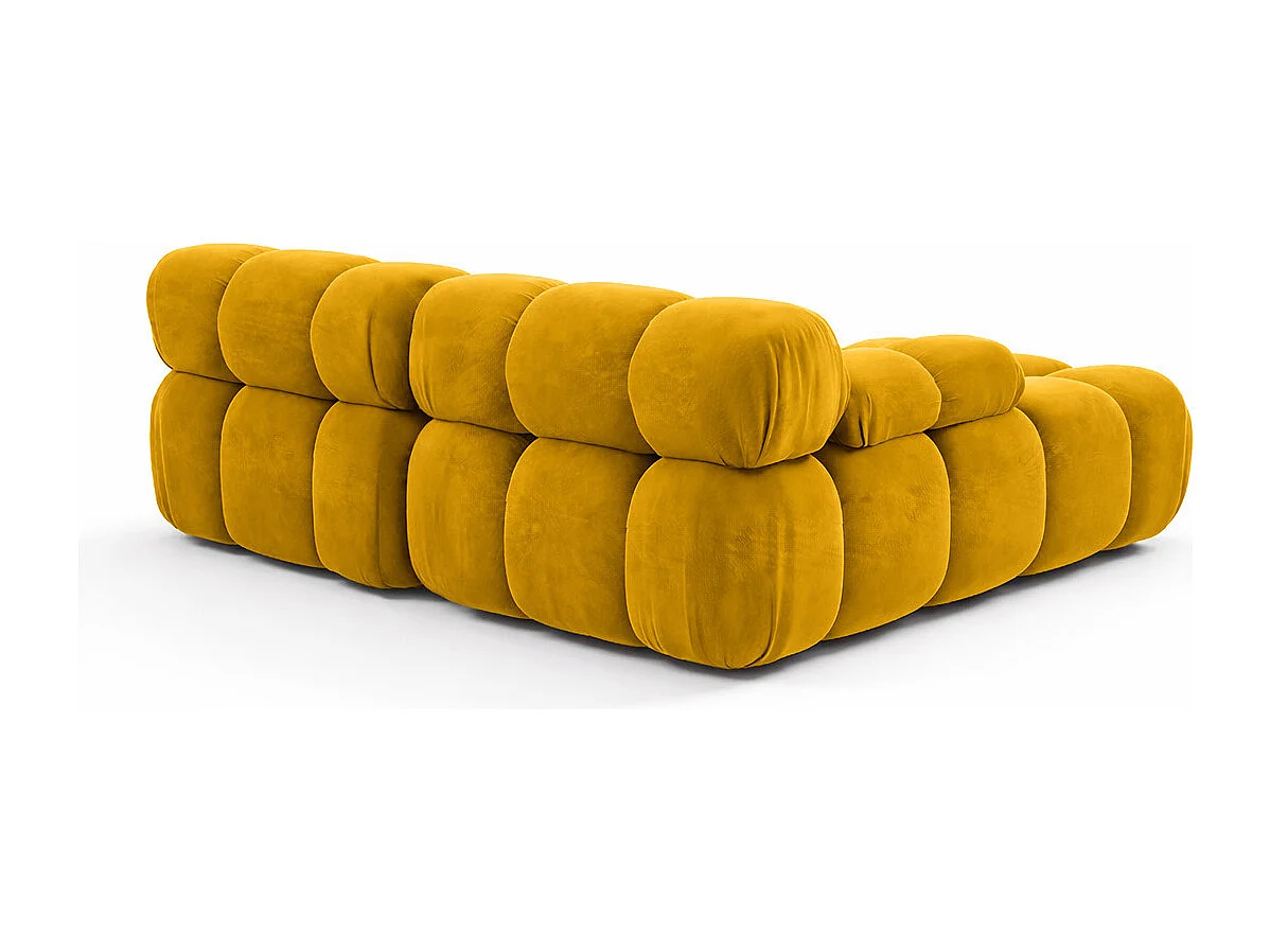 Canapé d’angle L mini modulaire, velours Salvador, Jaune, Droite, Selia