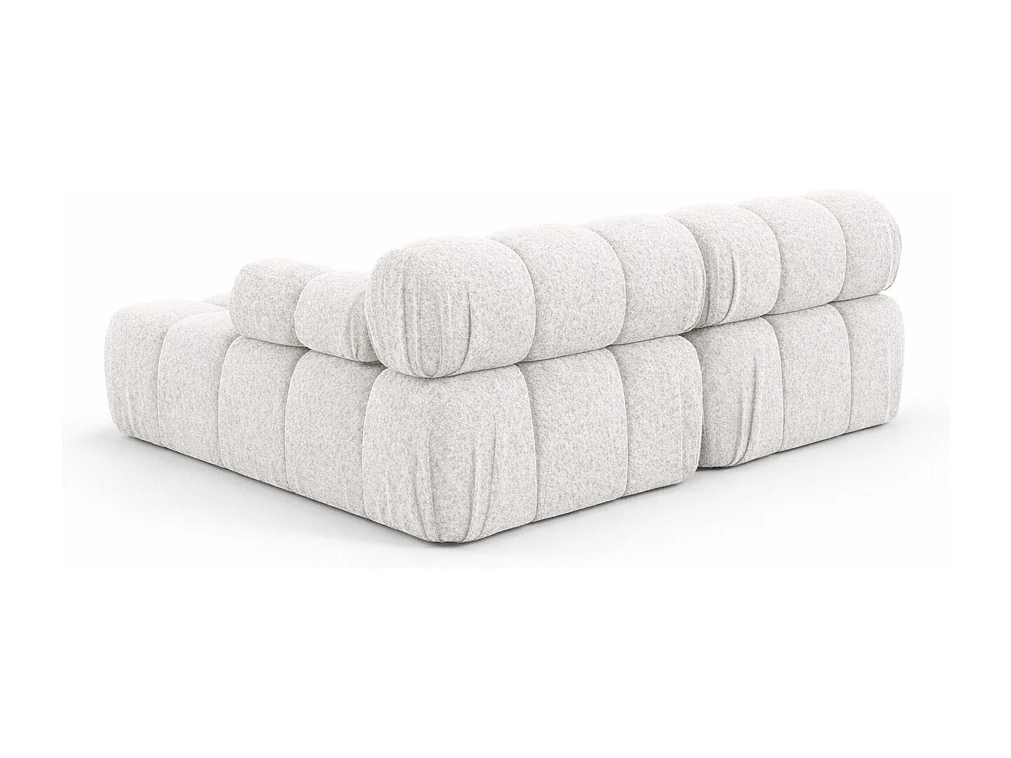 Canapé d’angle en L Mini II modulaire, tissu bouclé Abriamo, Ecru, Droite, Selia