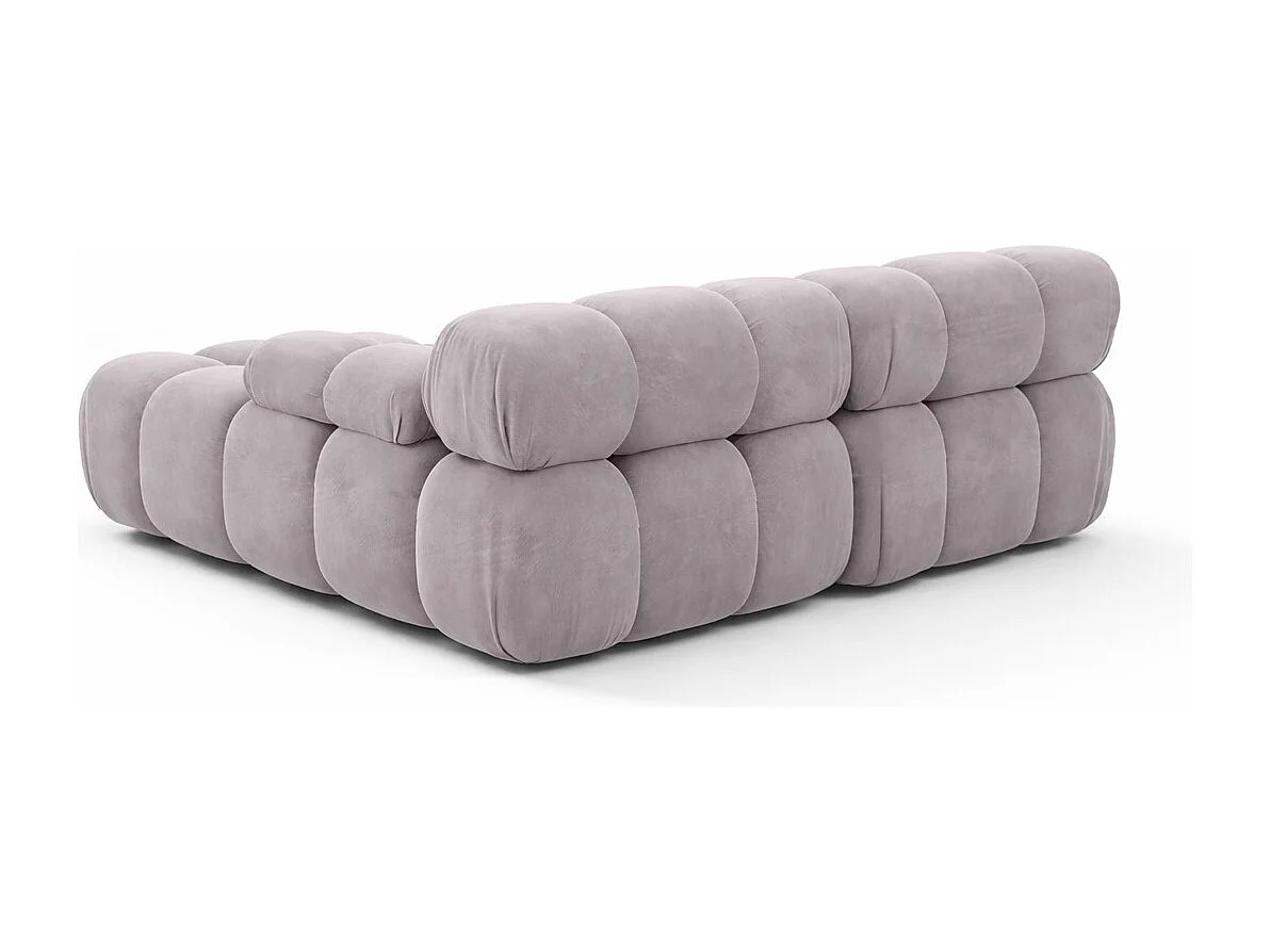 Canapé d’angle L mini modulaire, velours Salvador, Gris, Gauche, Selia