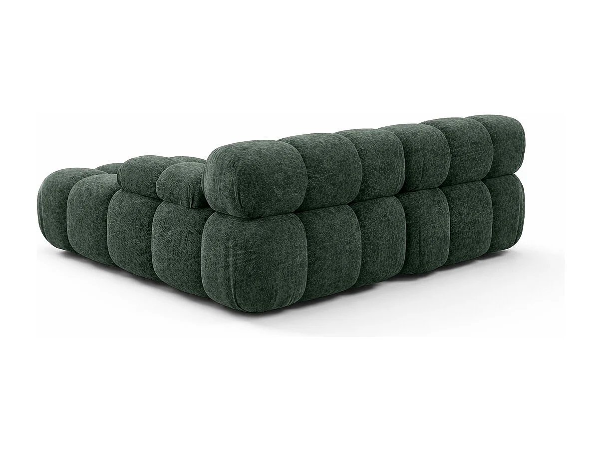 Canapé d’angle L mini modulaire, tissu bouclé Abriamo, Vert foncé, Gauche, Selia