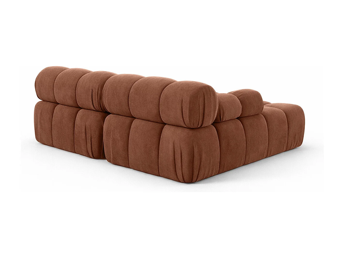 Canapé d’angle en L Mini II modulaire, velours Salvador, Marron foncé, Gauche, Selia