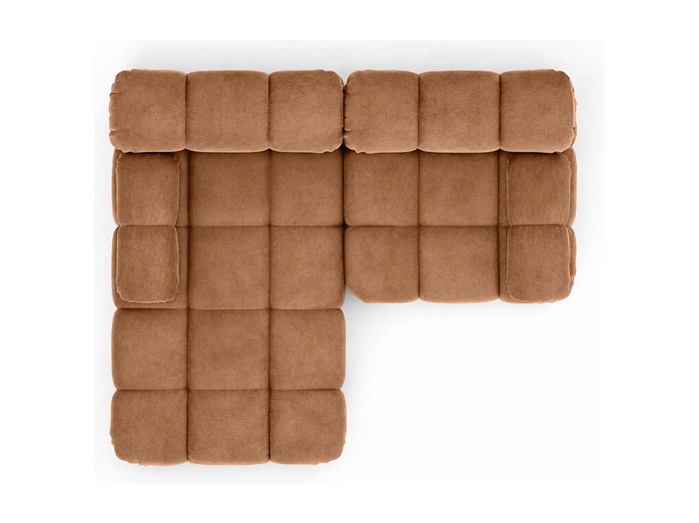 Canapé d’angle L mini modulaire, velours Salvador, Beige foncé, Gauche, Selia