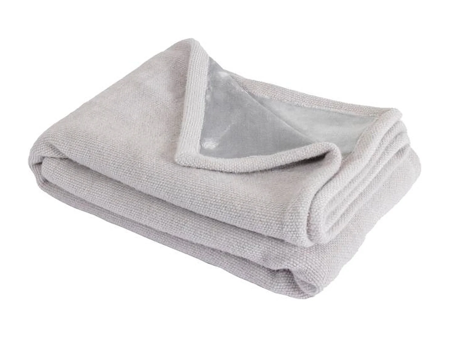 Couverture plaid gris clair 130x170cm PANORA - SACASA