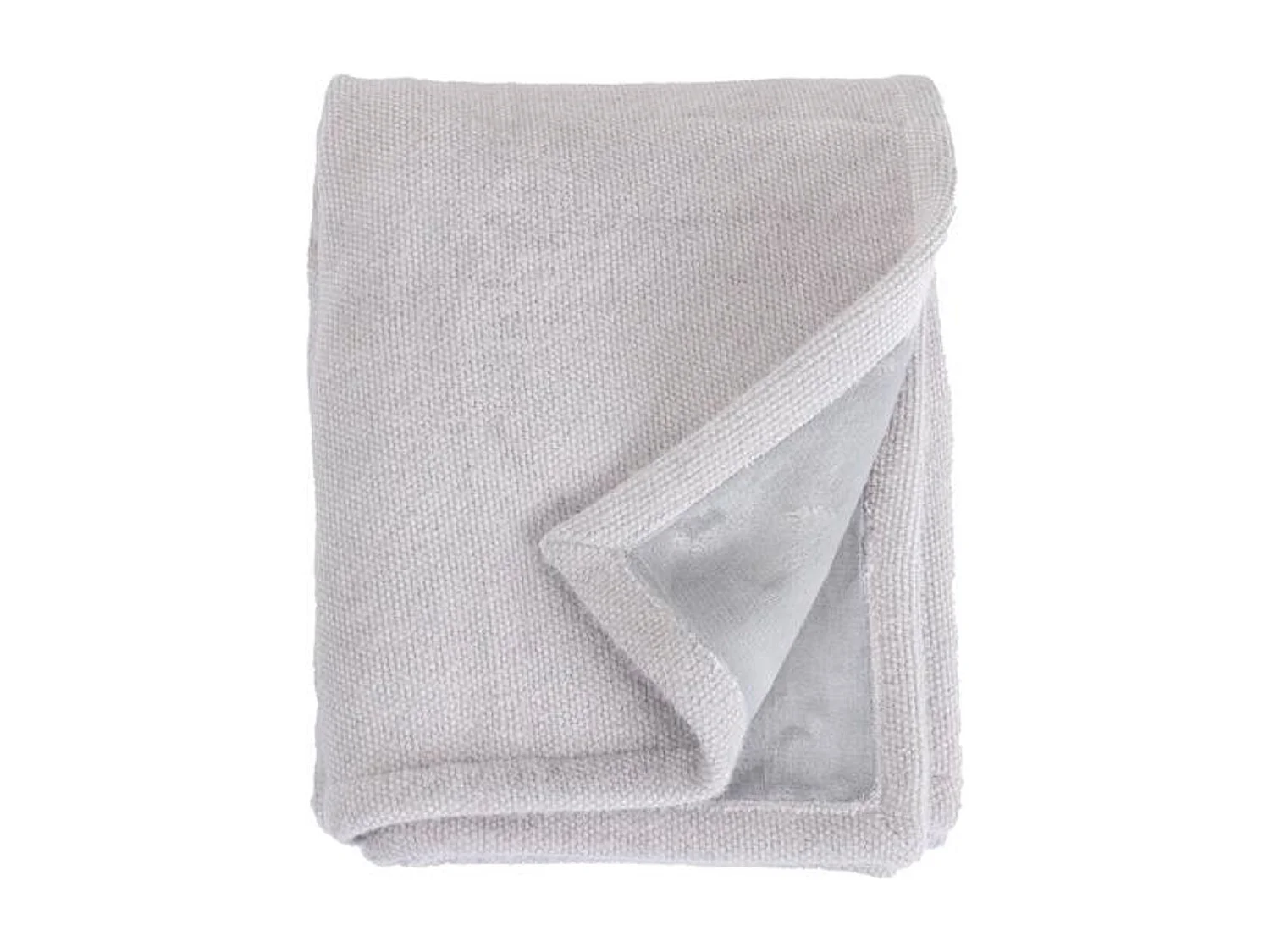 Couverture plaid gris clair 130x170cm PANORA - SACASA