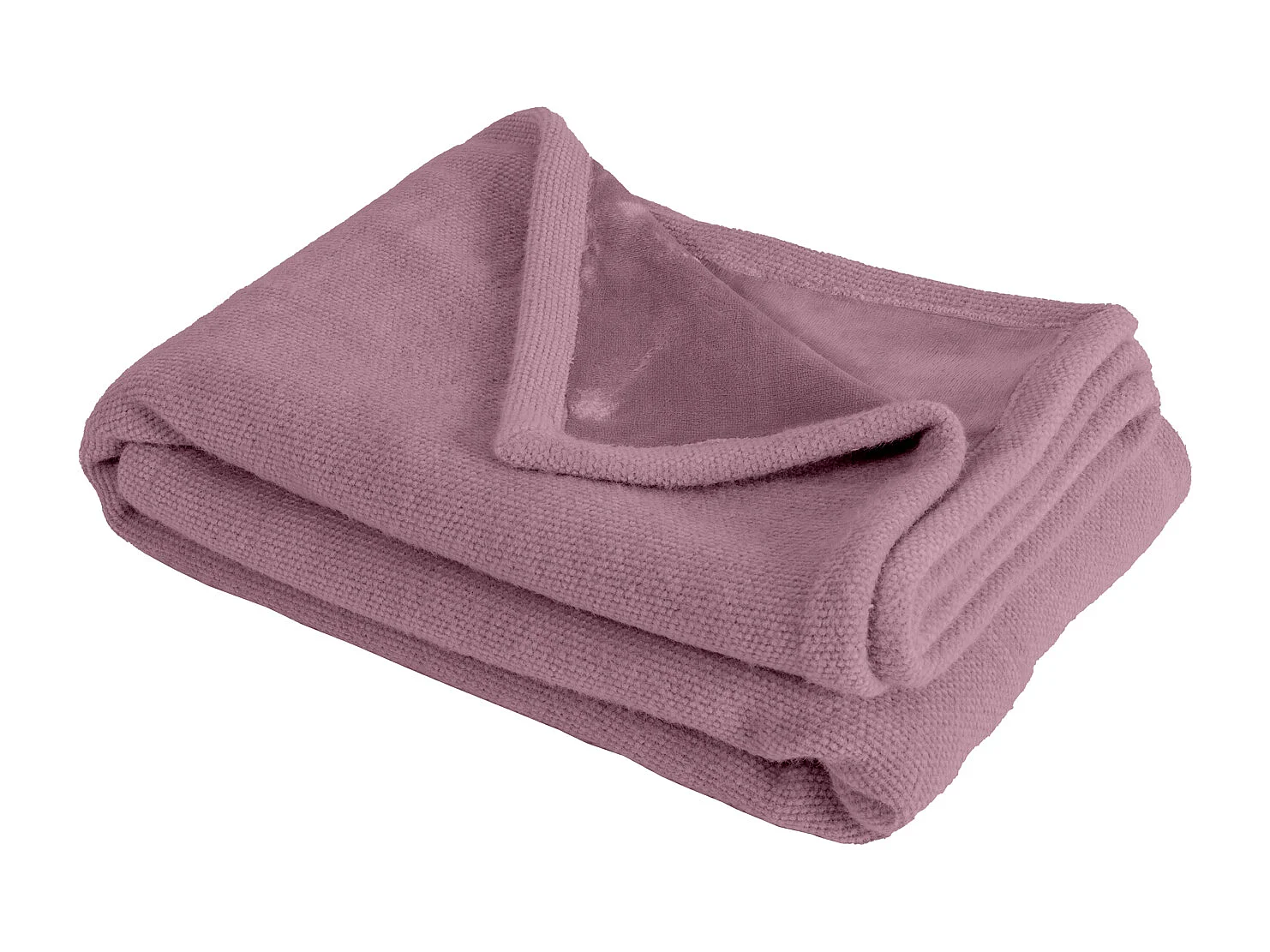 Couverture plaid rose 130x170cm PANORA - SACASA