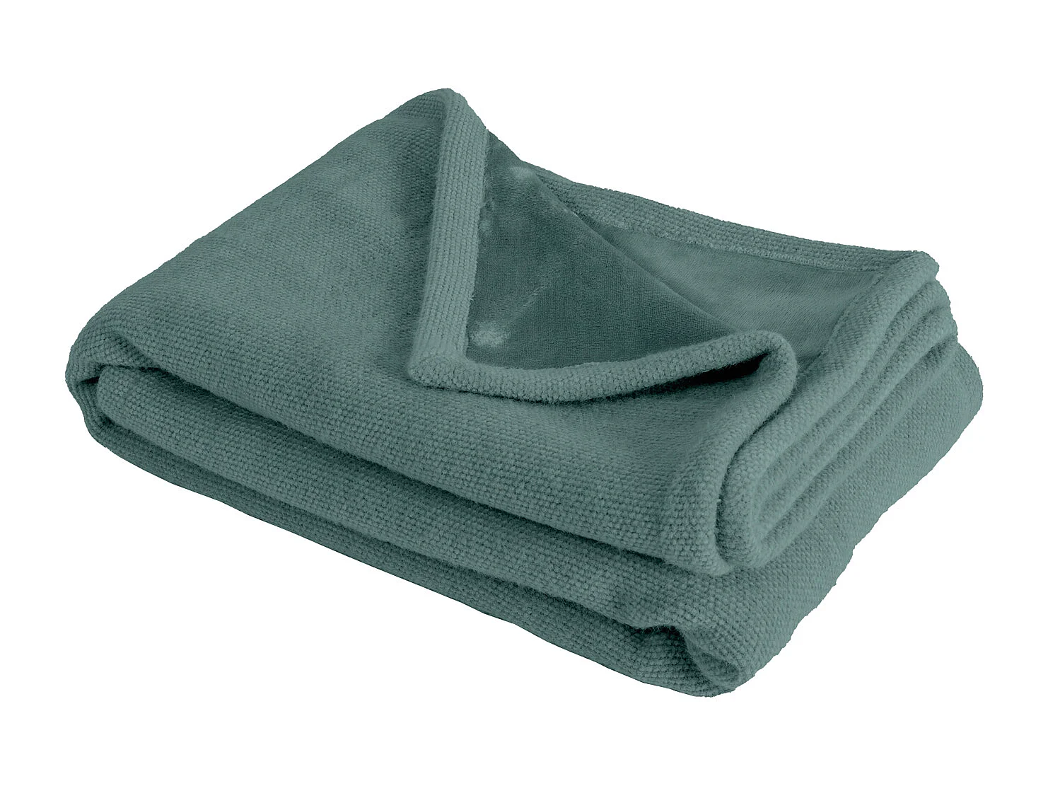 Couverture plaid verte 130x170cm PANORA - SACASA