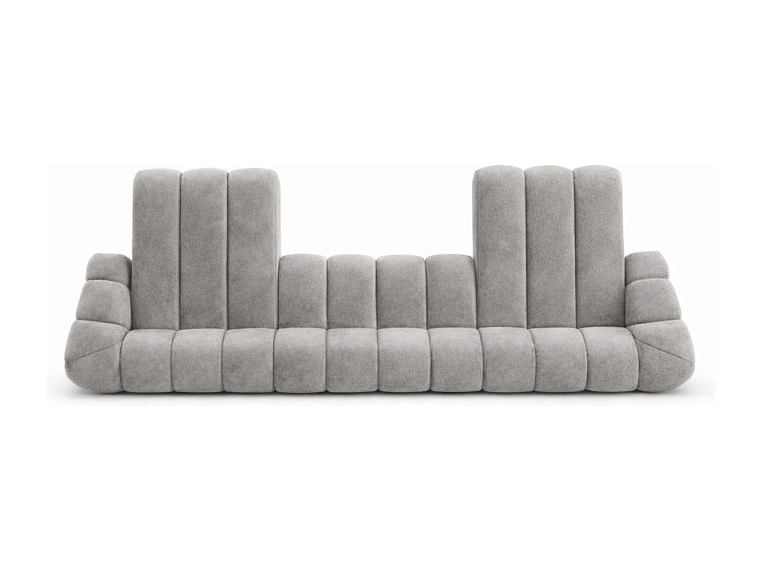 Divano angolare modulare a U, tessuto velluto Bluvel, grigio, CROISSANT U XL