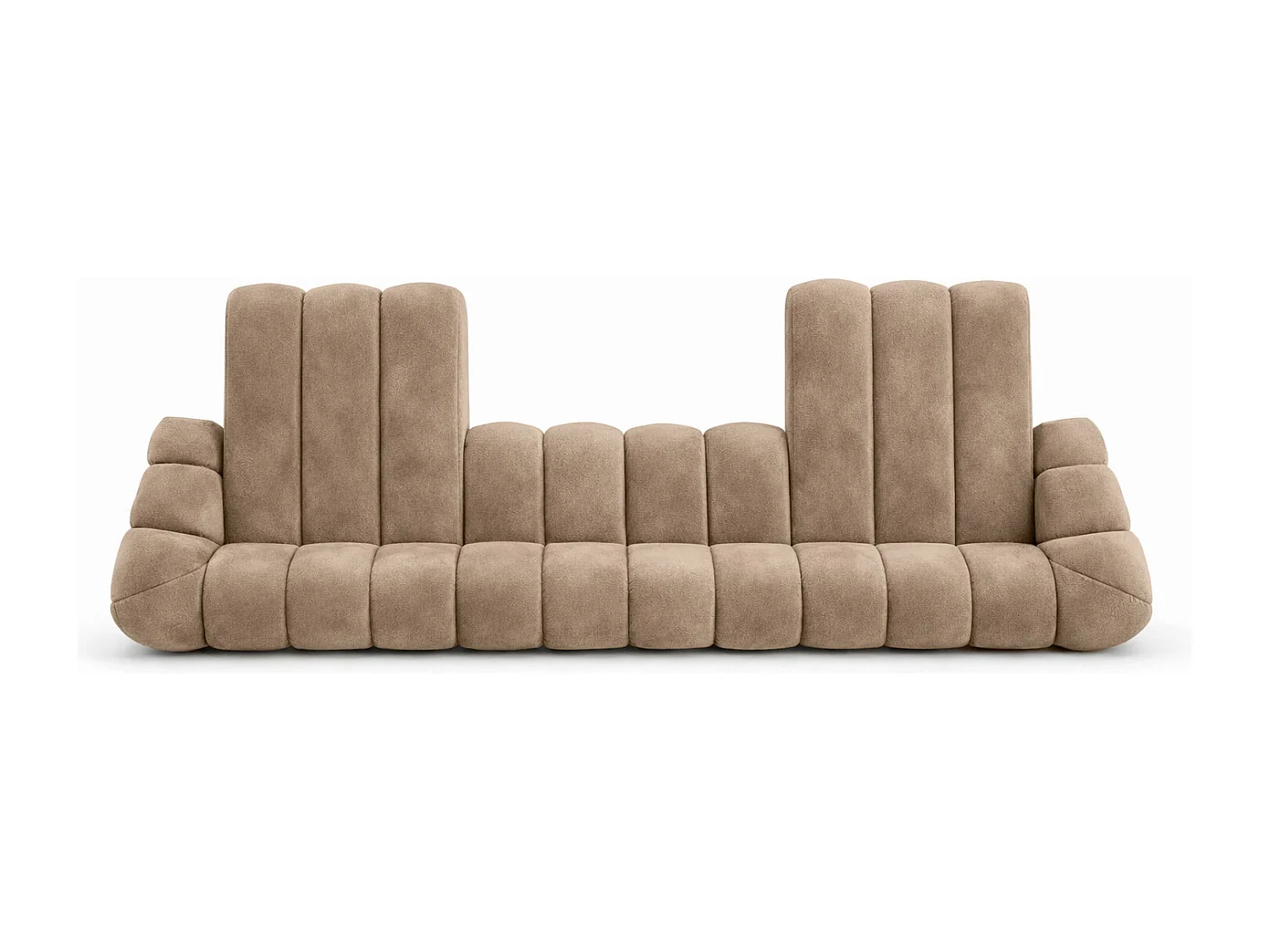 Divano angolare modulare a U, tessuto velluto Bluvel, latte, CROISSANT U XL