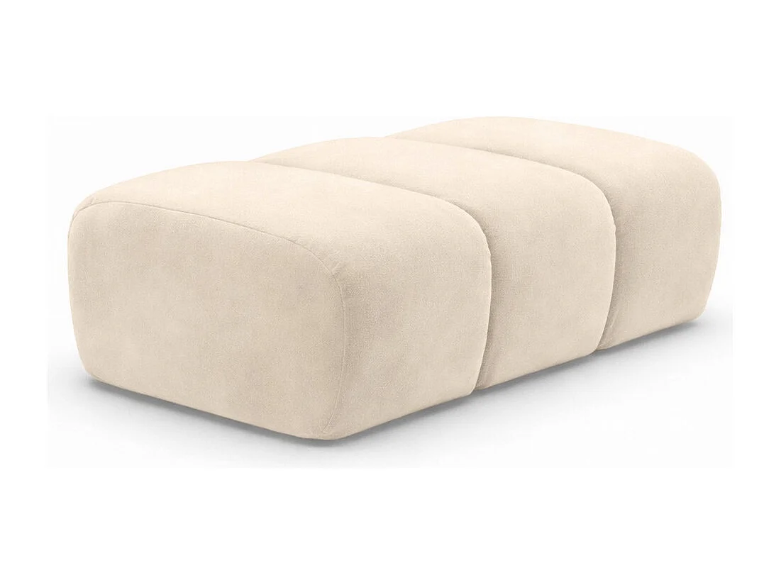 Pouf modular, Veloursstoff Bluvel, Creme, CROISSANT