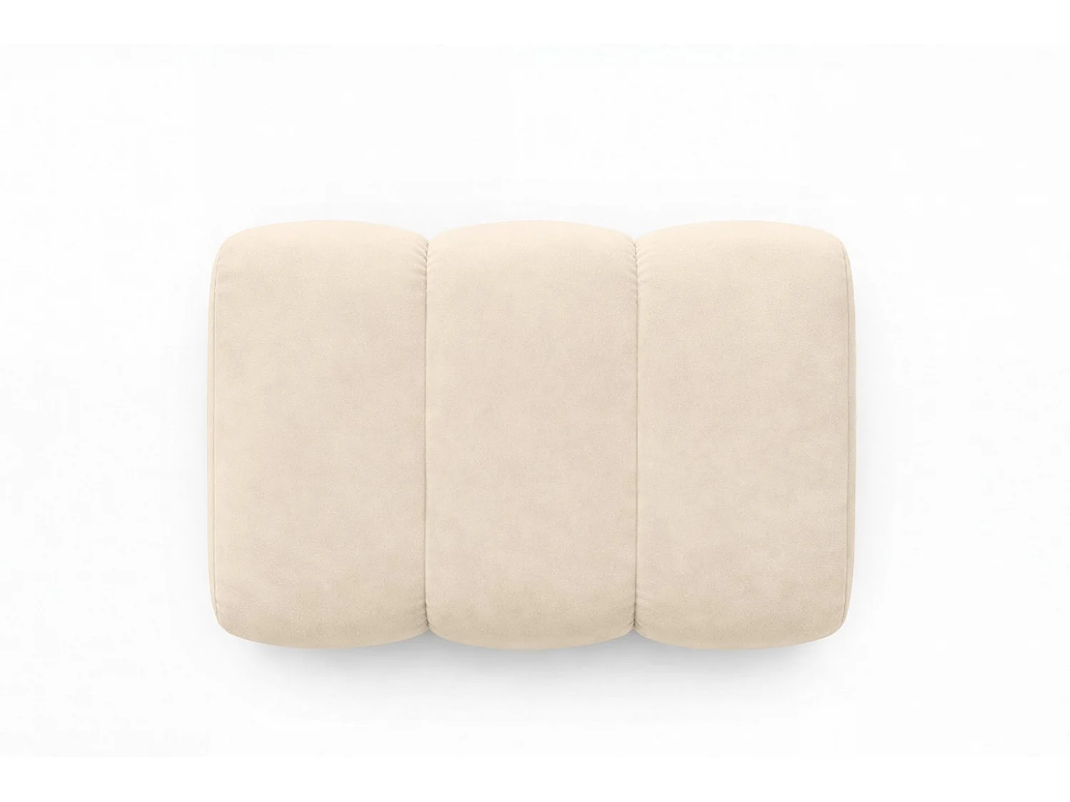 Pouf modular, Veloursstoff Bluvel, Creme, CROISSANT