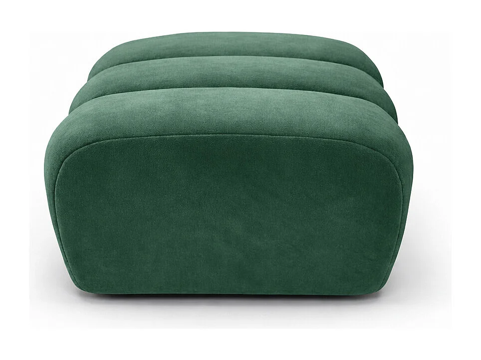 Pouf modular, Veloursstoff Bluvel, Grün, CROISSANT