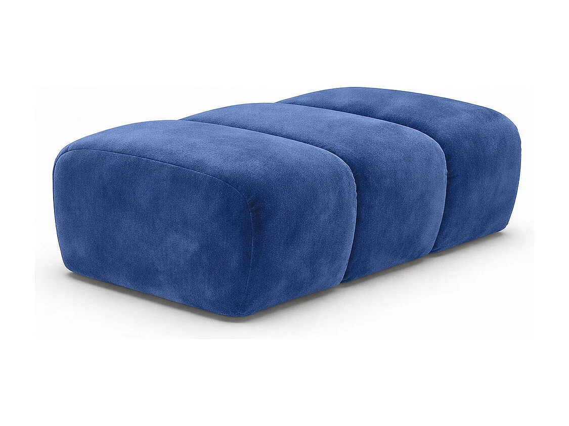 Pouf modular, Veloursstoff Bluvel, Tintenblau, CROISSANT