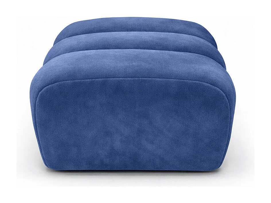 Pouf modular, Veloursstoff Bluvel, Tintenblau, CROISSANT