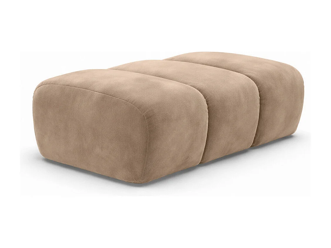 Pouf modular, Veloursstoff Bluvel, Latte, CROISSANT