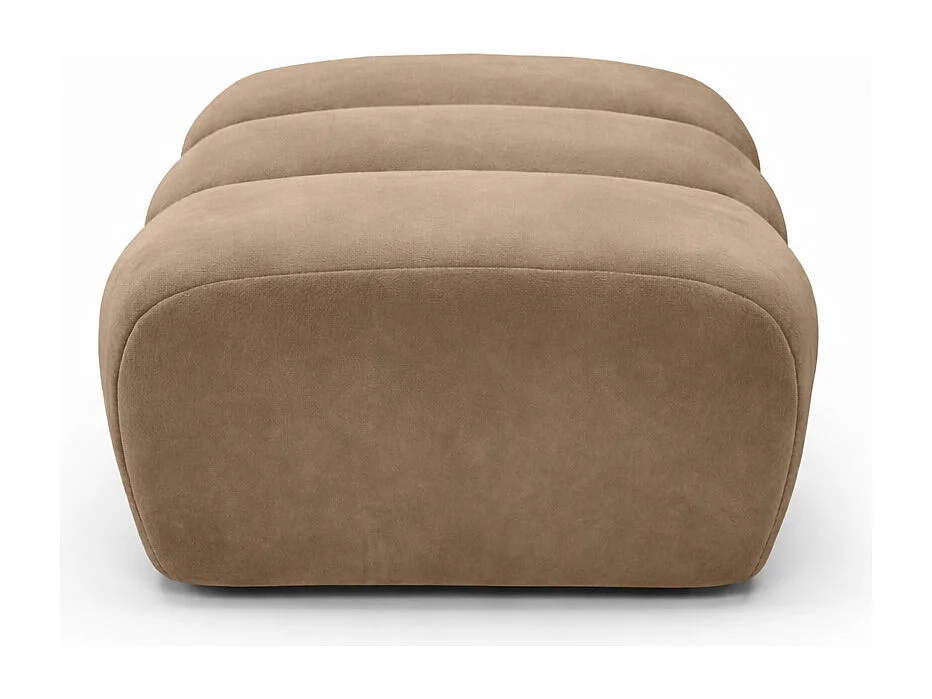 Pouf modular, Veloursstoff Bluvel, Latte, CROISSANT