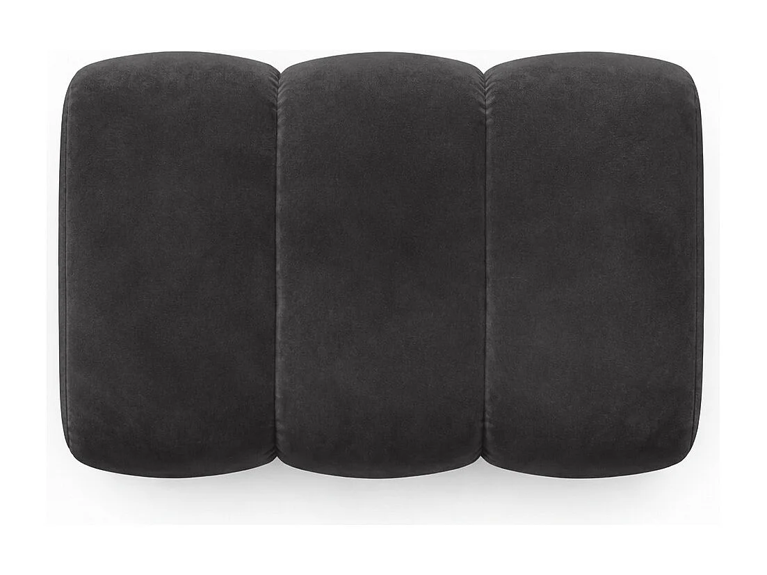 Pouf modular, Veloursstoff Bluvel, Schwarz, CROISSANT