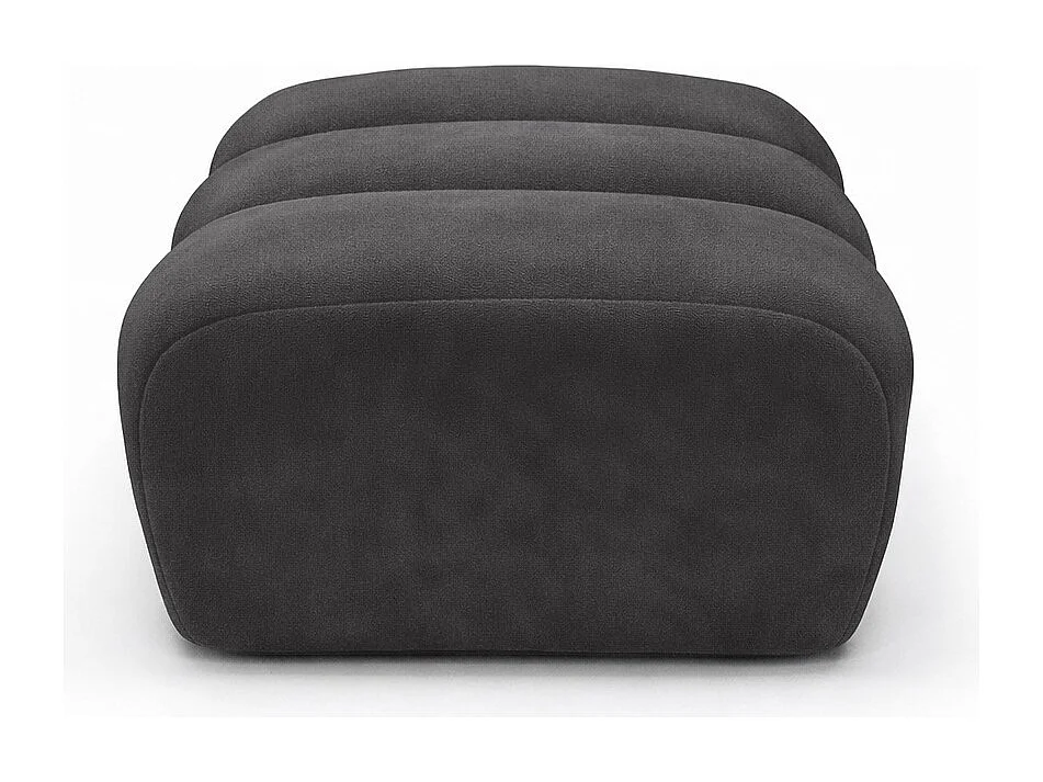 Pouf modular, Veloursstoff Bluvel, Schwarz, CROISSANT