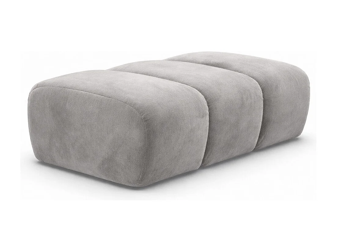Pouf modular, Veloursstoff Bluvel, Grau, CROISSANT