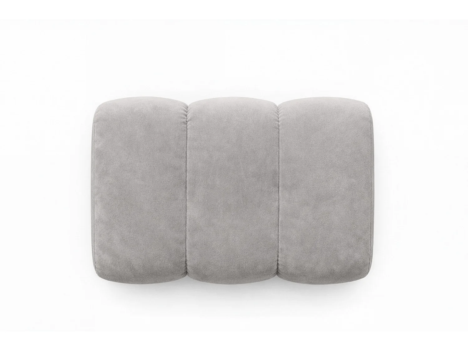 Pouf modular, Veloursstoff Bluvel, Grau, CROISSANT