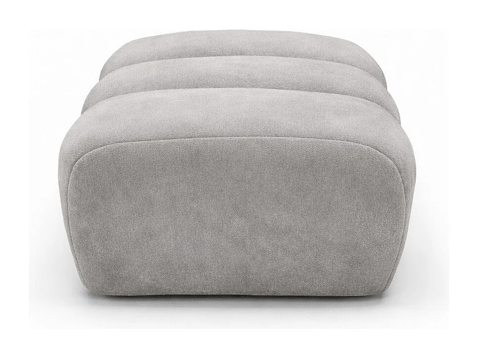 Pouf modular, Veloursstoff Bluvel, Grau, CROISSANT