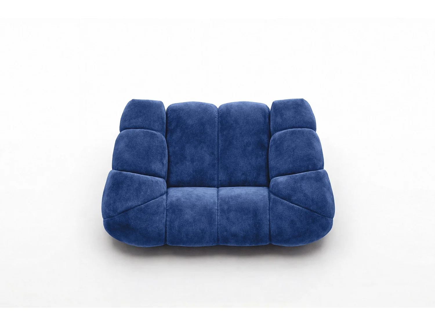 Fauteuil modulaire, tissu velours Bluvel, bleu encre, CROISSANT