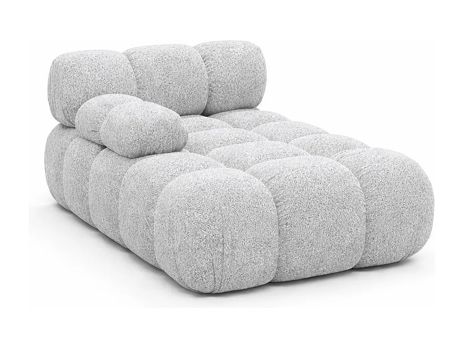 Méridienne modulaire, tissu bouclé Abriamo, Gris clair, Gauche, Selia