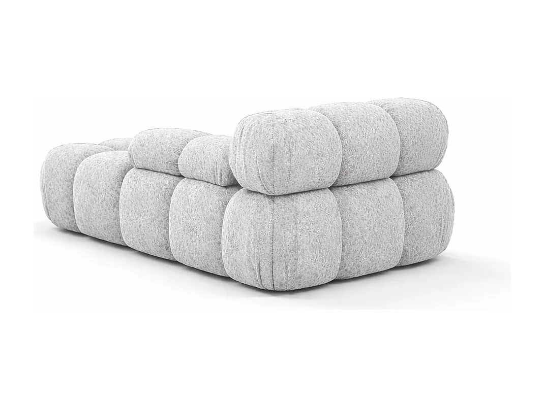 Méridienne modulaire, tissu bouclé Abriamo, Gris clair, Gauche, Selia