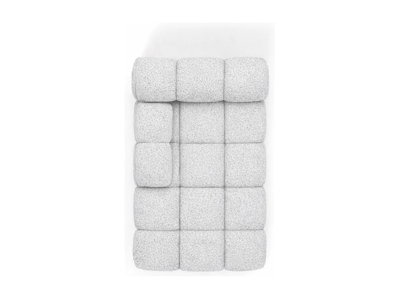 Méridienne modulaire, tissu bouclé Abriamo, Gris clair, Gauche, Selia