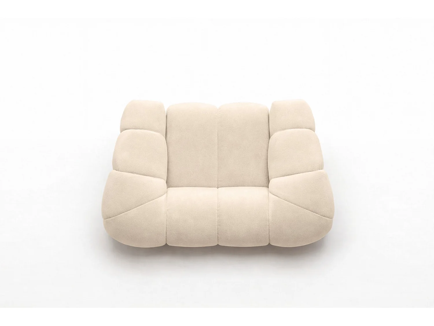 Fauteuil modulaire, tissu velours Bluvel, crème, CROISSANT