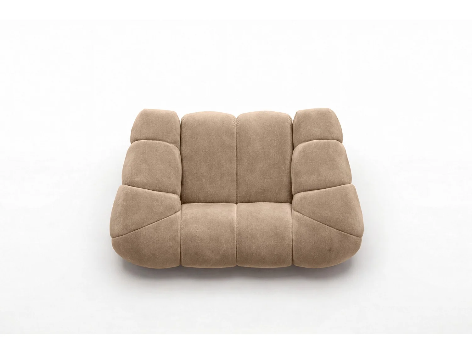 Fauteuil modulaire, tissu velours Bluvel, latte, CROISSANT