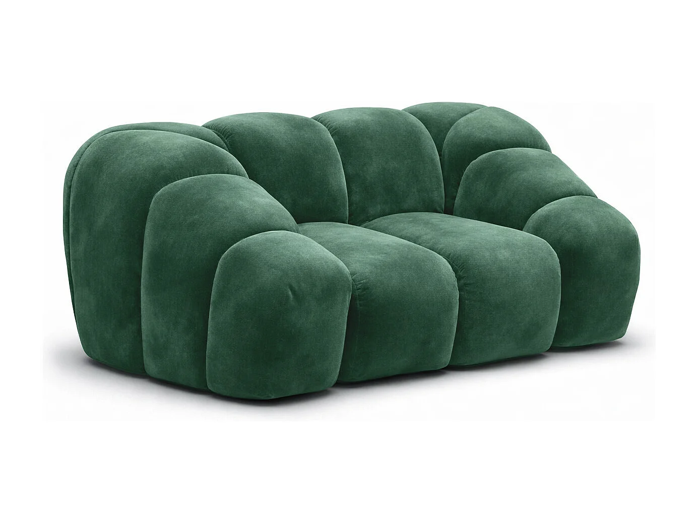 Fauteuil modulaire, tissu velours Bluvel, vert, CROISSANT