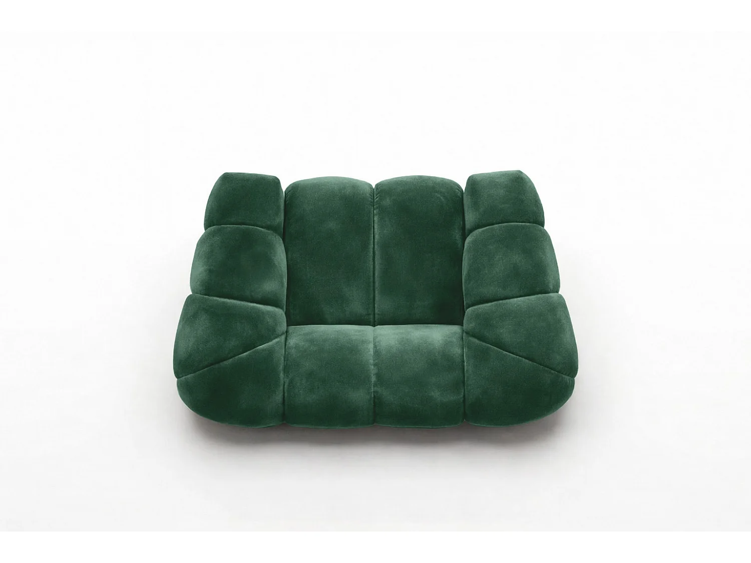 Fauteuil modulaire, tissu velours Bluvel, vert, CROISSANT