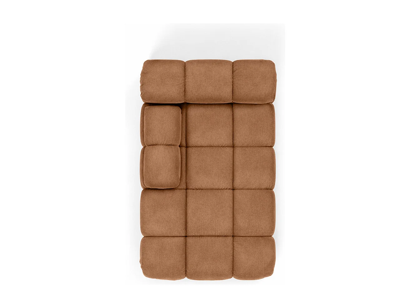 Méridienne modulaire, velours Salvador, Beige foncé, Gauche, Selia