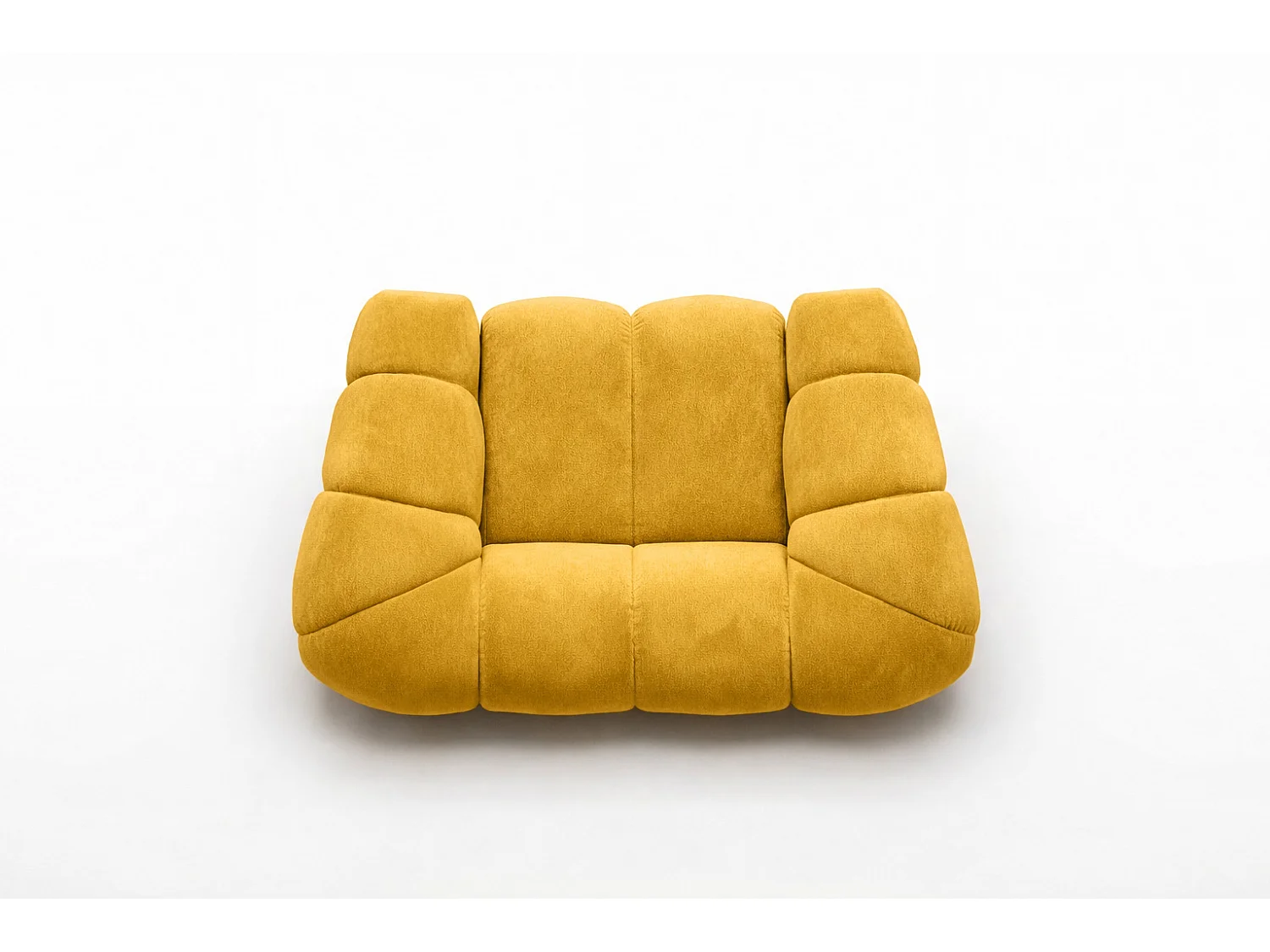 Fauteuil modulaire, tissu velours Bluvel, doré, CROISSANT