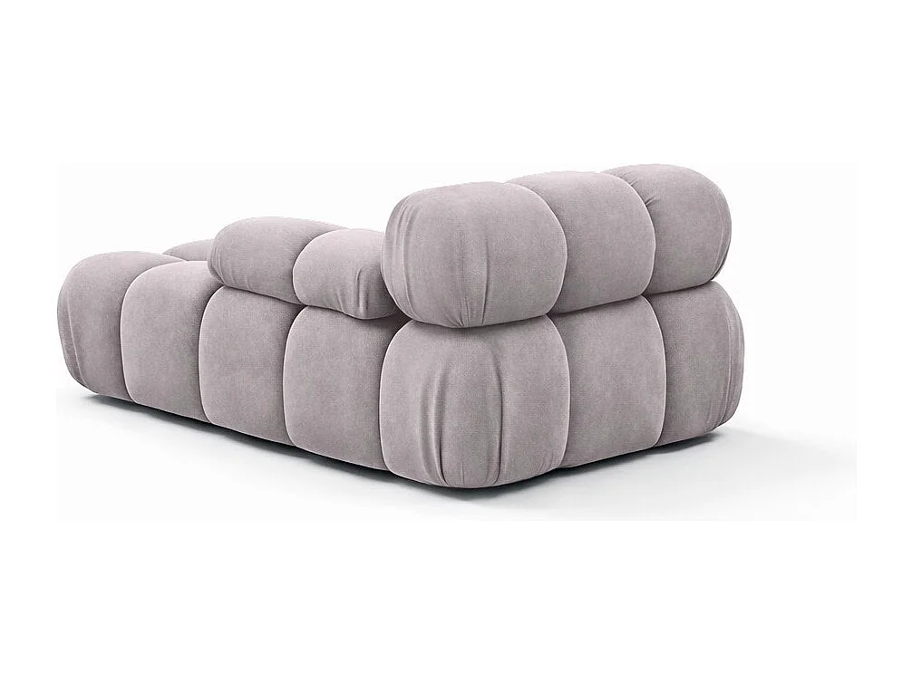 Méridienne modulaire, velours Salvador, Gris, Gauche, Selia